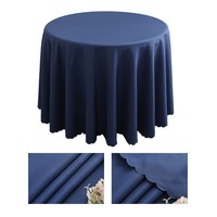 Nappes rondes en polyester blanc floral durables de 108/120 pouces pour la maison, les mariages, les fêtes et les banquets (vente en gros)