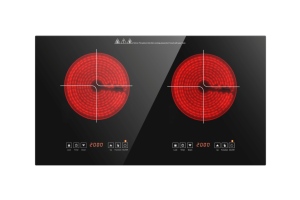 Piano Cottura Elettrico in Ceramica a Doppio Bruciatore Integrato, Controllo Touch, <span class=keywords><strong>Induzione</strong></span> 2000W per Lato, 710x400, Microcristallino, per Uso Domestico - Product Image 2