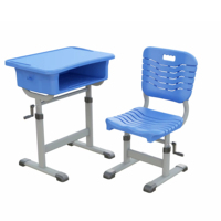 Meubles d'école modernes et personnalisables, ensembles de bureaux et de chaises réglables avec mécanisme à manivelle