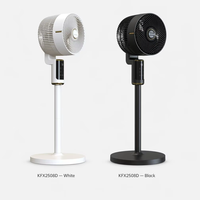Ventilateur de ventilation silencieux sans balais avec écran LCD numérique élégant et robuste, support de téléphone intégré, personnalisable avec logo, idéal pour la salle de sport et l'entraînement.