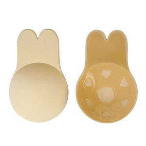 Cache-Mamelons Confortables et Réutilisables en Silicone Oreilles de Lapin pour Femmes Grandes Tailles, Soutien-Gorge Adhésif Push-Up Sans Dos et Sans Bretelles - Product Image 1