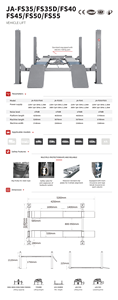 Elevador de Autos de 4 Postes de Alta Calidad con Alineación de Ruedas 3D, Equipo Deslizante para Vehículos JA-FS35, Elevador de 4 Postes para Alineación de Autos - Product Image 3
