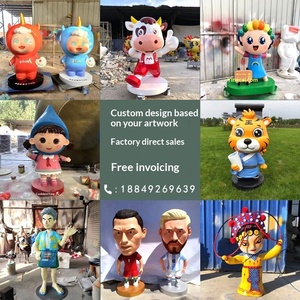 Escultura de Mascota de Dibujos Animados de FRP, Figura Personalizada, Muñeco para Decoración de Centros Comerciales, Paisajismo Interior y Exterior, Exhibición Atractiva, Semi-Artesanal - Product Image 5