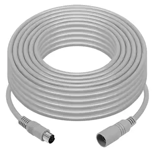 Cable de extensión gris S-Video 4P para sistema de monitoreo de autobús para sistema de Vista trasera Cable de cámara de 15 metros de longitud