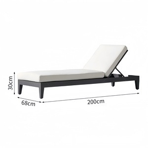 Chaise longue d'extérieur moderne en aluminium, inclinable, <span class=keywords><strong>avec</strong></span> coussin épais, pour jardin, patio, plage et bord de <span class=keywords><strong>piscine</strong></span> - Product Image 6