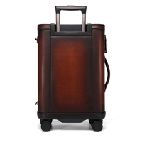 Bagage de voyage d'affaires personnalisé avec logo, adapté aux ordinateurs portables de 15 pouces, bagage à main de luxe en cuir véritable de 20 pouces
