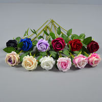 Vente flash - Rose artificielle en soie et velours, rose à longue tige, rose au toucher réaliste, rose blanche pour la décoration de mariage