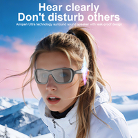 Lunettes de ski intelligentes S3 coupe-vent à écran tactile, chargement magnétique, traduction IA, assistant vocal, musique, étanches IPX-4, double batterie