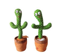 Vente en gros d'usine de jouets de cactus dansants jouets en peluche électroniques