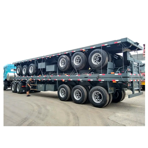 <span class=keywords><strong>Remorque</strong></span> à plateau plat de 20 pieds, 40 pieds, 50 pieds, 53 pieds, 40 pieds, 3, 4, 5 <span class=keywords><strong>essieux</strong></span>, transport de conteneurs, semi-<span class=keywords><strong>remorque</strong></span> à plateau plat, <span class=keywords><strong>remorque</strong></span> de camion à plateau plat à vendre - Product Image 3