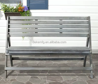 Banc de jardin pliable en bois, style antique, banc à lattes pour patio extérieur et lieux publics