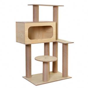 Casa Ecológica de Lujo para Mascotas, Fácil de Montar, Duradera, de Madera, con Hamaca para Gatos Grandes - Product Image 4