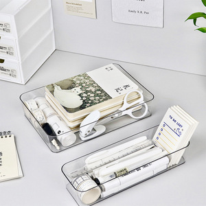 Office Organizer <b>Storage</b> Box Rectangle Uncapped <b>Stackable</b> Desk <b>Drawer</b> Divider For Stationery Pens Small Medium Large Sizes - Product Image 3