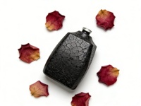 Flacon de parfum de luxe en verre craquelé noir avec pompe pulvérisatrice, capacité personnalisable, couleur du capuchon personnalisable, impression sérigraphique, prêt pour diffuseur à bâtonnets, vide