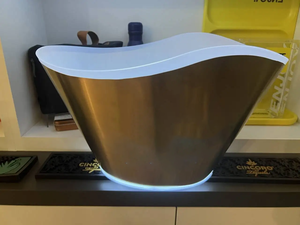 China Factory Made New Big Capacity <strong>Silver</strong> Gold Round Metal Glowing <strong>Ice</strong> <strong>Bucket</strong> - Product Image 2