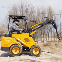 Livraison gratuite, mini chargeur télescopique 4x4 Dvier, chargeur télescopique à roues, 800 kg, 1 tonne, chariot élévateur télescopique Shandong pour travaux agricoles