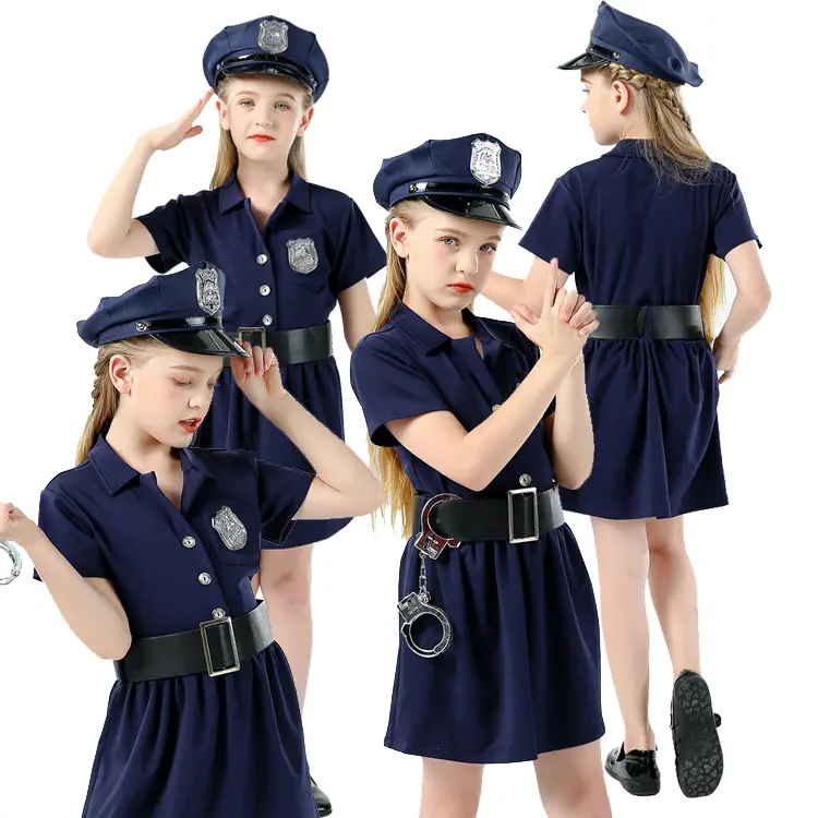 어린이 할로윈 의상 키즈 경찰 의상 세트 소년 장교 유니폼 도매 파티 옷