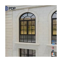 Ventana de Cocina de Estilo Francés Moderno con Marco de Acero y Cobre, Triple Vidrio Templado Insonorizado PDP