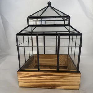 Terrarium en <span class=keywords><strong>verre</strong></span> géométrique carré artisanal en gros avec base en bois <span class=keywords><strong>pour</strong></span> la décoration <span class=keywords><strong>de</strong></span> plantes d'intérieur et d'extérieur sur balcon - Product Image 1
