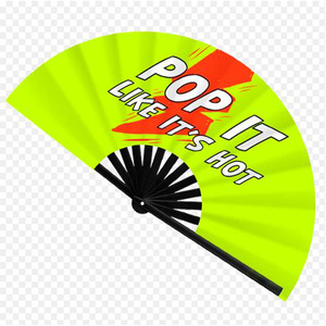 Éventail pliant classique en bambou personnalisé avec logo imprimé, grand format, par sublimation, pour promotion, motif ange et fleur, idéal pour festivals et raves - Product Image 6