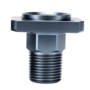Aluminum alloy anodized male threaded straight-through joint Flange joint with external thread for automation equipment factory - Product Image 4