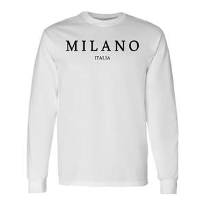 T-shirt à manches longues imprimé Milano Italia, design élégant et tendance Milan Italie - Product Image 1