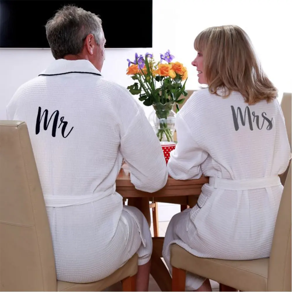 Shanghai Lixin Textile Personalized Monogram Robe Shawl Collar Waffle Dressing Gown