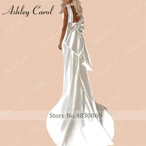 Ashley Carol sirena vestidos De novia para mujer Sexy satén desmontable tren cuello en V imperio <span class=keywords><strong>2</strong></span> en 1 Vestidos De Novia - Product Image 4