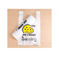 Sacs en plastique transparent PE à visage souriant pour les entreprises et les supermarchés, utilisation pour les fruits, les plats à emporter, l'emballage alimentaire, les sacs de type vestes