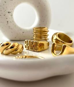 Nuovi Anelli all'Ingrosso in Acciaio Inossidabile 316L Placcati Oro 18K PVD per Donna e Uomo - Product Image 6