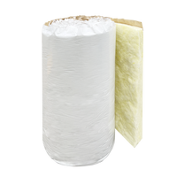 Laine de verre isolante avec revêtement blanc certifiée ASTM CE, densité 12 kg/m³, épaisseur 150 mm, rouleau de laine de verre WMSK avec revêtement vinyle