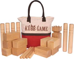 <span class=keywords><strong>Jeu</strong></span> de Kubb en bois de haute qualité, <span class=keywords><strong>jeu</strong></span> complet pour pelouse et jardin en plein air avec sac de rangement - Product Image 4