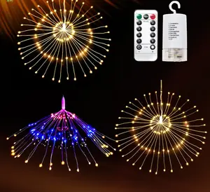 Lễ Hội Treo Starburst Chuỗi Đèn 200 Đèn Led Tự Làm Pháo Hoa Đồng Cổ Tích Vòng Hoa Giáng Sinh Đèn Ngoài Trời Lấp Lánh