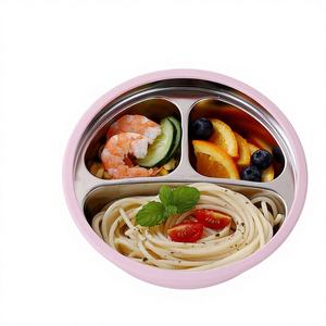 Plato de Silicona Antideslizante con Divisiones, Apto para Alimentos, con Succión, No Tóxico, Ecológico, para la Alimentación del Bebé - Product Image 1