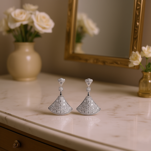 Orecchini Mossai con Diamanti in Oro Bianco e Platino, Taglio Brillante Rotondo, Colore D, Naturali Certificati GIA, Gioielli Classici da Sposa per Donna - Product Image 2