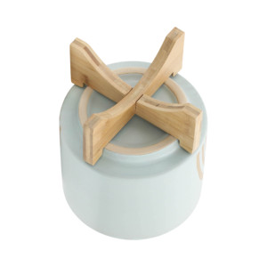 Fioriere in ceramica ad arco con supporto in legno per decorazioni domestiche, vasi per fiori per soggiorno, ingresso, patio e giardino, fioriera rialzata - Product Image 6