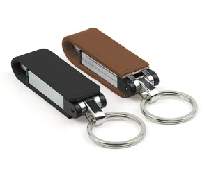 2023 Promotion 2.0 3.0 Leather USB Flash Drive Chrome Body Magnetic Closure 1GB 8GB 32GB 128GB Thumb Drive USB Stick