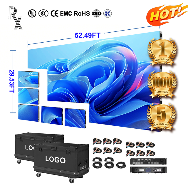RX 16:9 4K HDR10+ Indoor Full-color LED Display Screen Rental P2.6 IP65 Waterproof Stage Advertising Video 600-4000cd Brightness
