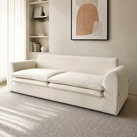 Ensemble de canapés inclinables en tissu style crème nordique pour salon, canapé moderne minimaliste en forme de nuage, style Wabi-Sabi
