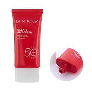 Tubo Exprimible Ovalado de Plástico Rojo Suave para Protector Solar, Envase Cosmético con Serigrafía, Color Personalizado, Herramientas de Maquillaje - Product Image 6