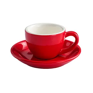 Venta caliente de fábrica Diseño moderno Estilo americano 75ml Taza de espresso logotipo personalizado juego de tazas de café de porcelana