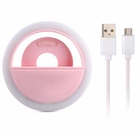 Lampu cincin Selfie portabel Logo kustom penjualan populer lampu cincin Flash baterai isi ulang untuk ponsel