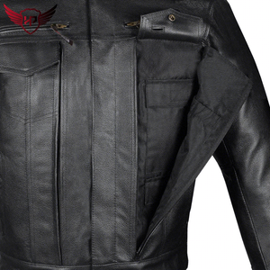 <b>Mens</b> Real <b>Black</b> Leather Jacket Slim Fit Biker Motorcycle Vintage Distressed Cowhide Coat Custom Classic Fashion Outerwear Winter - Product Image 2