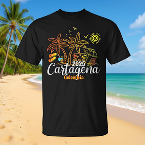 Camiseta de Vacaciones Cartagena Colombia 2025, Recuerdo de Viaje de Verano - Product Image 3