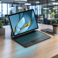 Nuevo Teclado Magnético Flotante para Huawei MatePad Pro de 10.8 Pulgadas con Panel Táctil Integrado, Inalámbrico, Ultra Delgado, Retroiluminación RGB de 7 Colores
