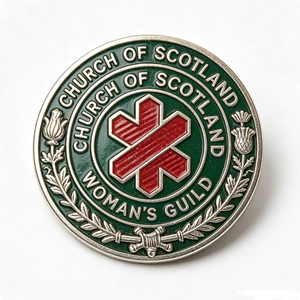 Insignia Circular de la Hermandad Femenina de la Iglesia de Escocia, Plateada, de Aleación de Zinc, con Esmalte Duro, Emblema Religioso - Product Image 6