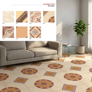Vistaar Brand 12x12 300x300mm Carreaux de mur et de sol rectifiés en céramique émaillée imprimée à jet d'encre Fourniture d'usine indienne - Product Image 6