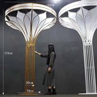 Colonne romaine en métal doré BJ220146-1 pour décoration de mariage en extérieur, fond de scène, pilier en forme de cloche, arche de mariage, support de pilier