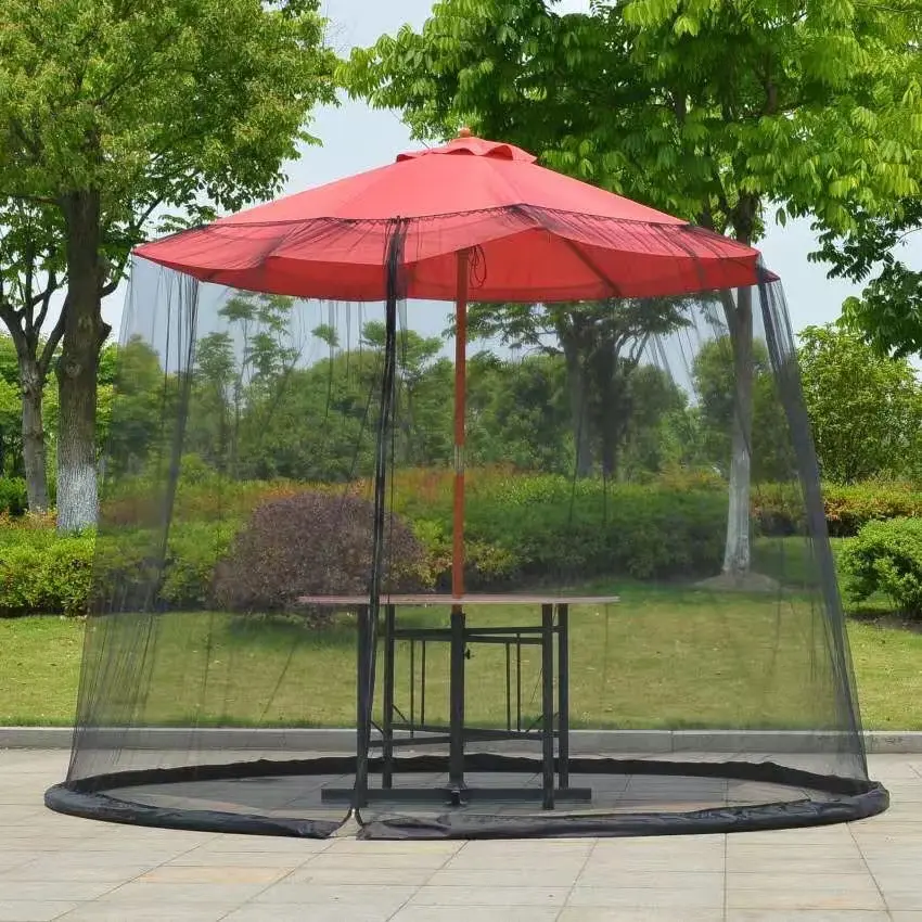 Outdoor courtyard mosquito net gauze outdoor Roman umbrella portable straight umbrella gauze