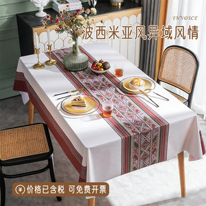 Mantel bohemio de PVC con diseño étnico impreso, impermeable, resistente al aceite, rectangular, para mesas de banquete, para hoteles y restaurantes - Product Image 5